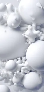 Minimalist abstract wallpaper with white spheres.