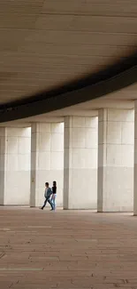 Minimalist architecture scene with columns and soft lighting.