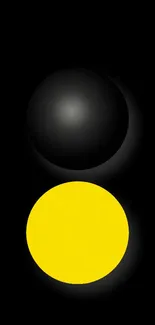 Minimalist black and yellow mobile wallpaper design.