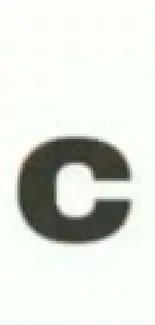 Minimalist black letter 'C' on a white background wallpaper.