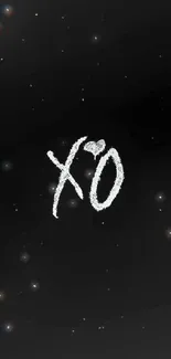 Minimalist black wallpaper with XO design.