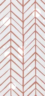 Minimalist chevron wallpaper with terracotta pattern on light background.