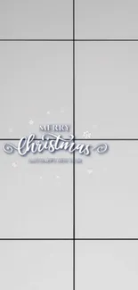 Minimalist Christmas wallpaper with grid design and festive text.