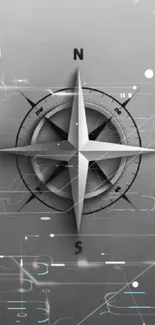 Minimalist compass on gray background wallpaper.