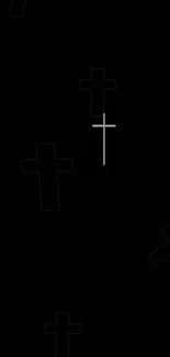 Minimalist black wallpaper with cross designs