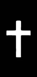 Minimalist wallpaper with white cross on black background.