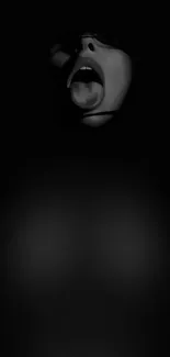 Minimalist dark wallpaper with mysterious face.