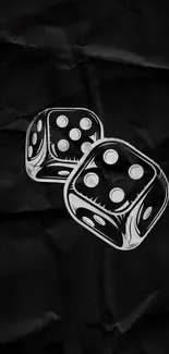 Minimalist black wallpaper with stylized white dice.