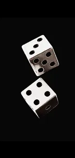 Minimalist dice wallpaper with black background
