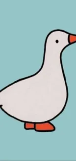 Minimalist cartoon goose on a light blue background.