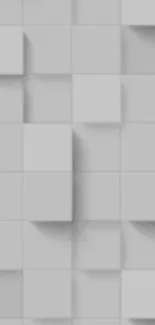 Gray square pattern wallpaper with 3D effect.