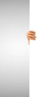 Minimalist wallpaper with a hand on a white background.