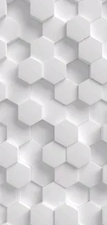 3D gray hexagonal pattern wallpaper for mobile.