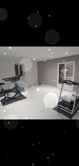 Minimalist home gym with modern equipment and neutral colors.