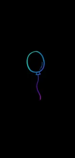 Minimalist neon balloon on a black background wallpaper.