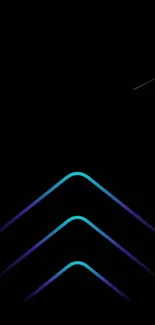 Minimalist wallpaper with neon lines on black background.