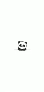 Minimalist panda design on a white background, perfect for phone wallpaper.