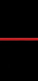 Minimalist wallpaper with black background and a striking horizontal red line.