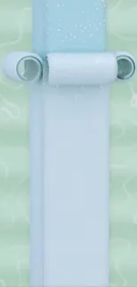 Minimalist roller-themed wallpaper in light blue and green.