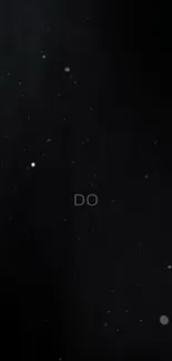 Minimalist mobile wallpaper with a starry black background and the word 'DO'.