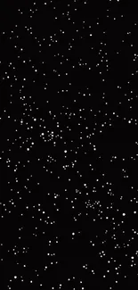 Minimalist starry night wallpaper with black background and white stars.