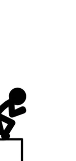 Minimalist black stick figure on white background.