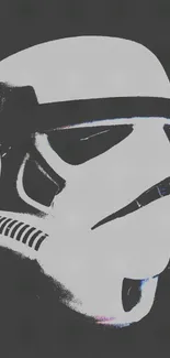 Minimalist Stormtrooper helmet on dark background.