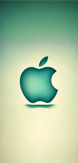 Minimalist Apple logo with teal gradient background.