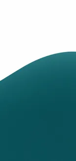 Teal wave minimalist wallpaper design