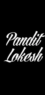 Black wallpaper featuring Pandit Lokesh in bold white text.