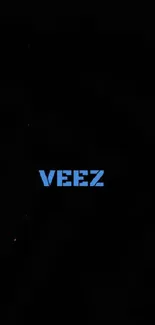 Black wallpaper with blue 'VEEZ' text centered.