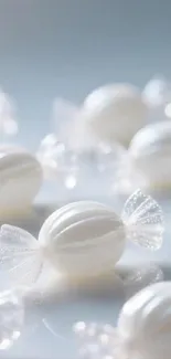Minimalist white candy mobile wallpaper.