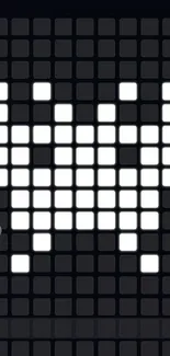 Minimalistic black grid pattern mobile wallpaper.