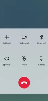 Minimalist phone call interface with blue-gray gradient background.