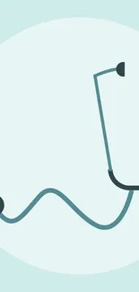 Minimalistic stethoscope wallpaper with light blue tones.