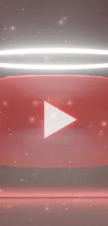 3D glowing YouTube logo with halo effect wallpaper.