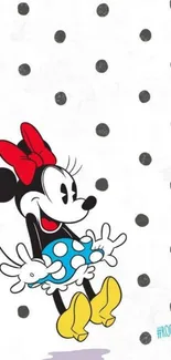 Charming Minnie Mouse with polka dots and a playful Disney theme.