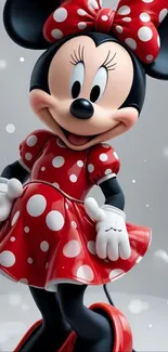 Minnie Mouse in red polka dot dress wallpaper.