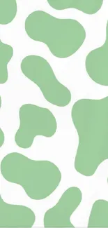 Mint green abstract pattern wallpaper with organic shapes.