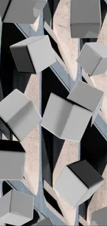 3D cubes floating over abstract textured background