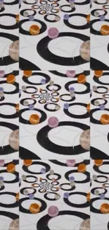 Colorful abstract circle pattern wallpaper with dynamic design.