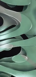 Modern abstract green waves wallpaper.