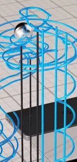 Abstract blue wireframe over smartphone.