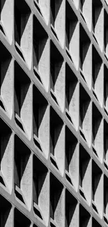 Black and white geometric building wall