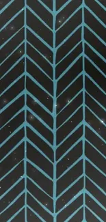 Chevron pattern wallpaper with black and teal design.