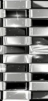 Geometric black and silver mobile wallpaper with sleek lines.