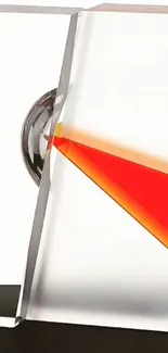 Abstract prism wallpaper with red-orange light refracting.