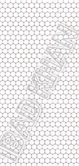 Modern hexagon pattern wallpaper in white with a minimalist design.