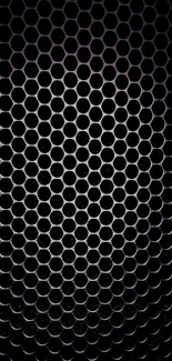 Hexagonal mesh black wallpaper with gradient effects.