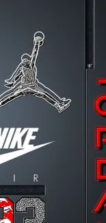 Dynamic Nike Air Jordan wallpaper with logo and bold design.